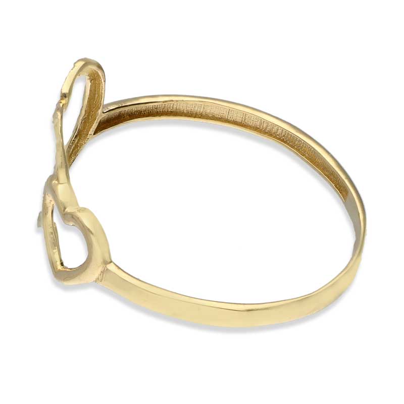 Gold Twin Heart Shaped Ring 18KT - FKJRN18KU2027 - Image 3