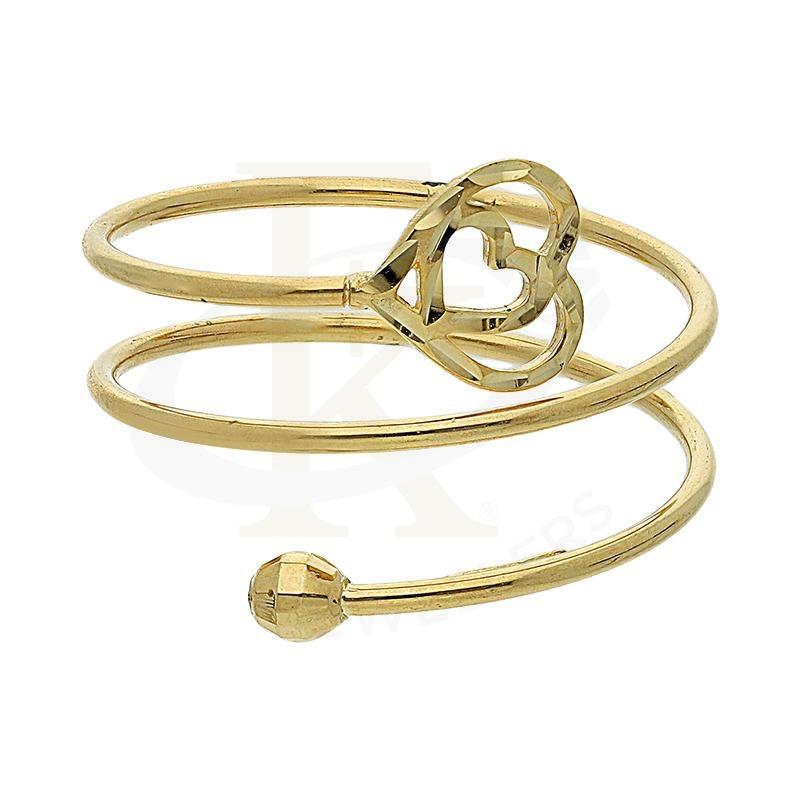 Gold Twin Heart Shaped Spiral Ring 18KT - FKJRN18K2783 - Image 2