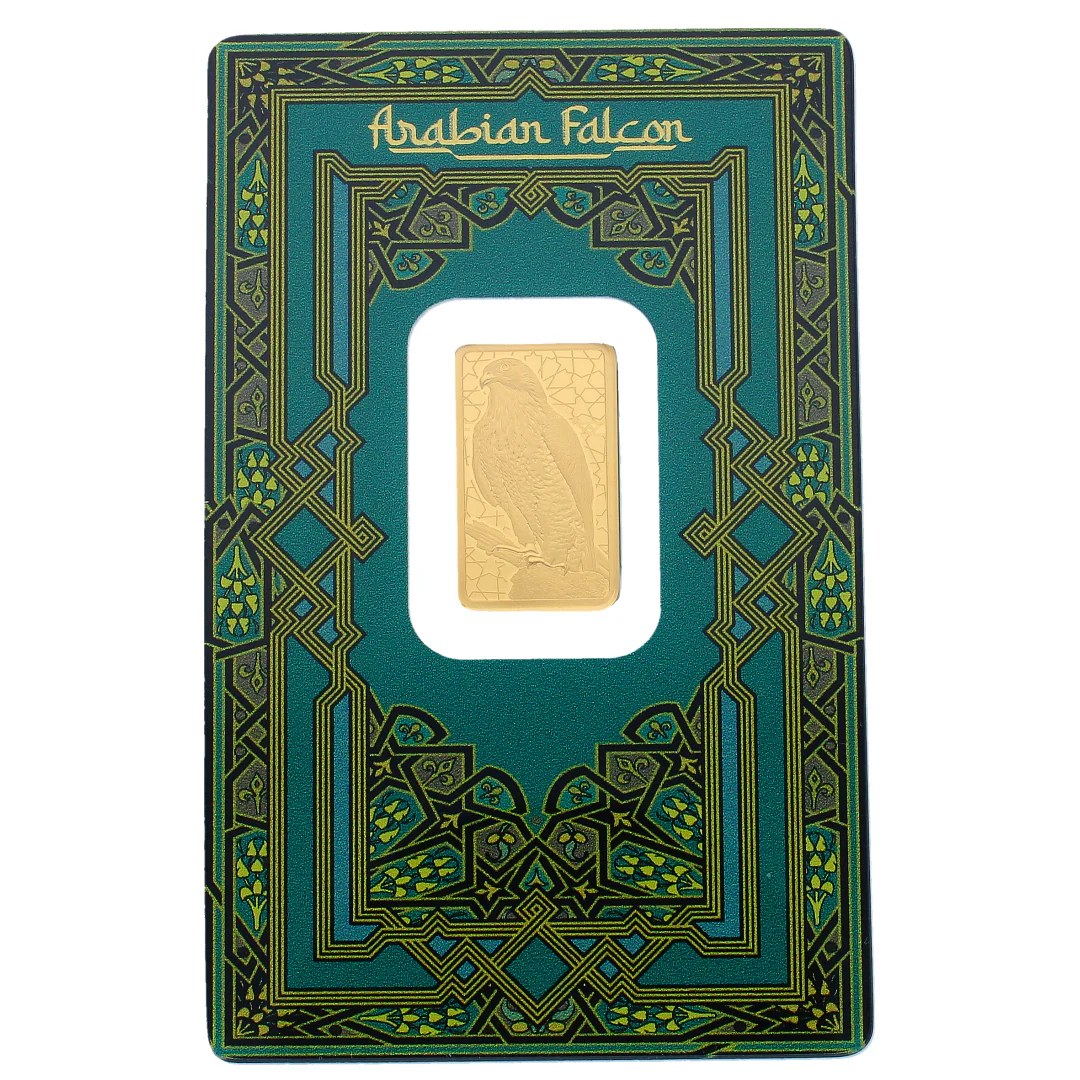 Pamp Suisse 5 Grams Arabian Falcon Gold Bar 24KT - FKJGBR24K2359