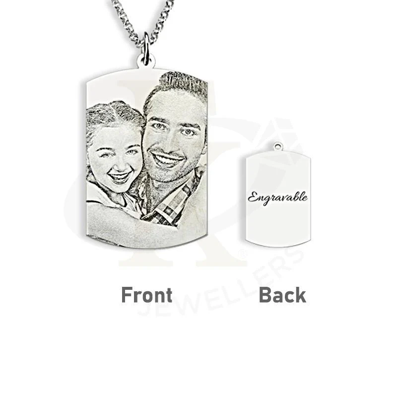 Silver 925 Photo Engraved Necklace - FKJNKLSL2612