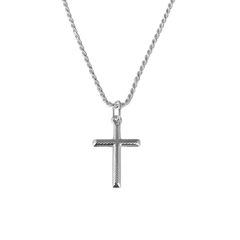 Sterling Silver 925 Necklace (Chain with Cross Pendant) - FKJNKL1693