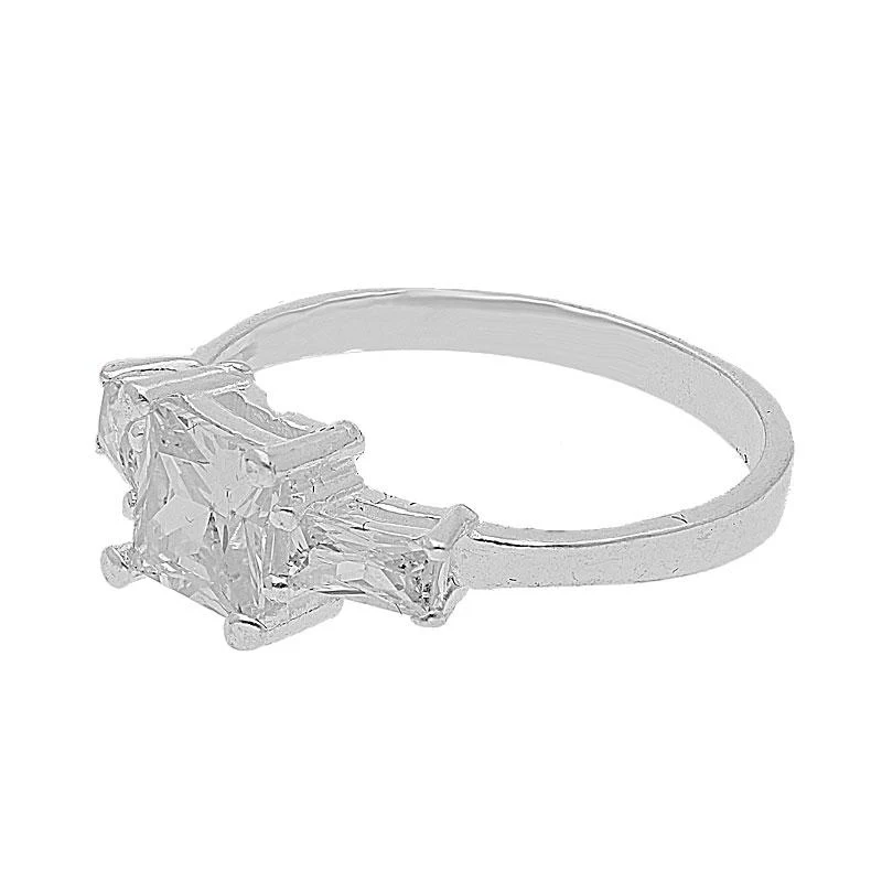Sterling Silver 925 Princess Cut Shape Pendant Set (Necklace, Earrings and Ring) - FKJNKLST2002 - Image 6