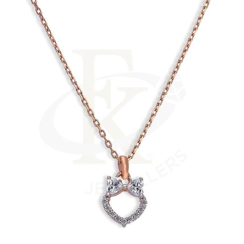 Sterling Silver 925 Rose Gold Plated Heart Necklace - FKJNKLSL2626
