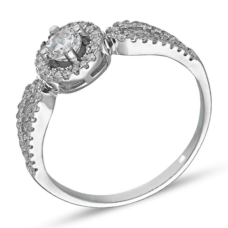 Sterling Silver 925 Round Shaped Solitaire Ring - FKJRNSL3000