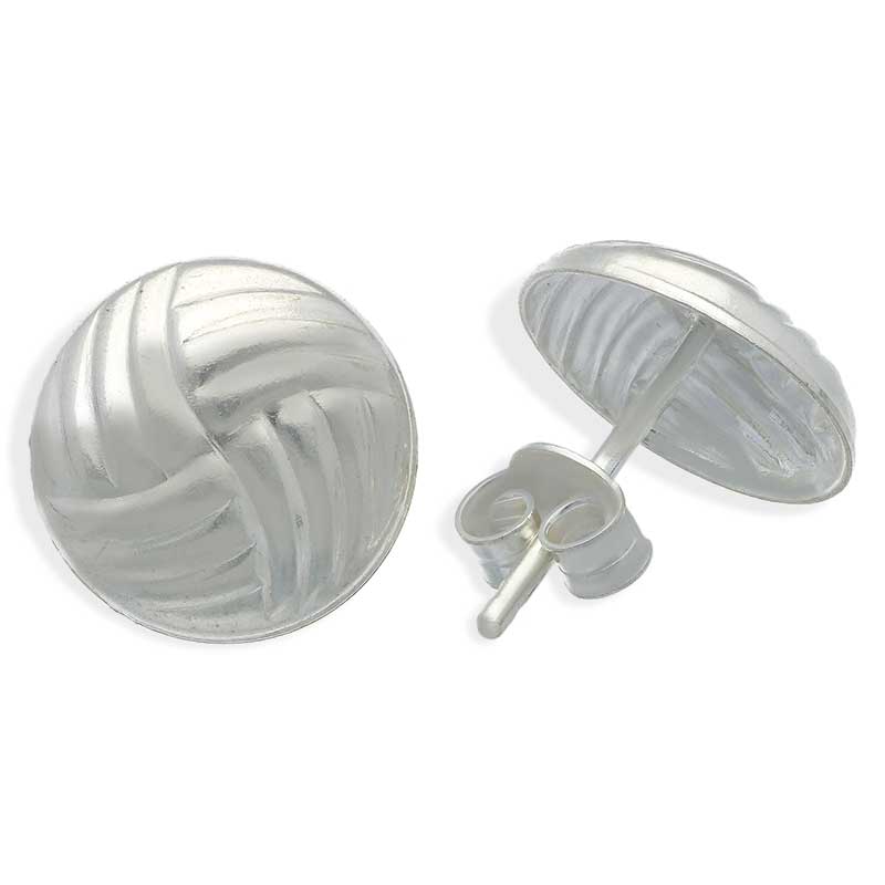 Sterling Silver 925 Round Shaped Stud Earrings - FKJERNSLU3113