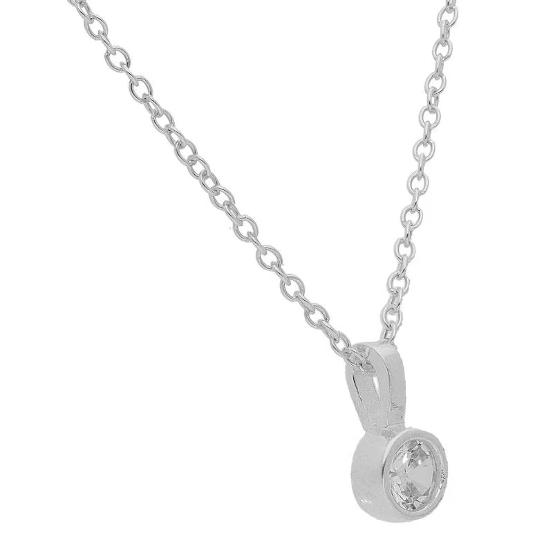 Sterling Silver 925 Round Solitaire Pendant Set (Necklace, Earrings and Ring) - FKJNKLST1989 - Image 3