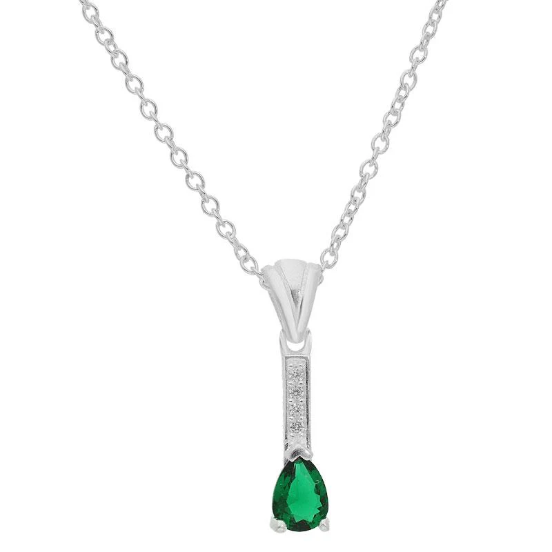 Sterling Silver 925 Teardrop Solitaire Pendant Set (Necklace, Earrings and Ring) - FKJNKLST2063 - Image 2
