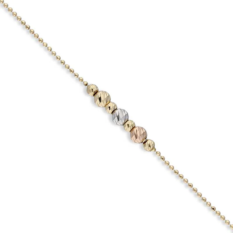 Trio Tone Gold Beads Bracelet 18KT - FKJBRL18KU1037 - Image 2